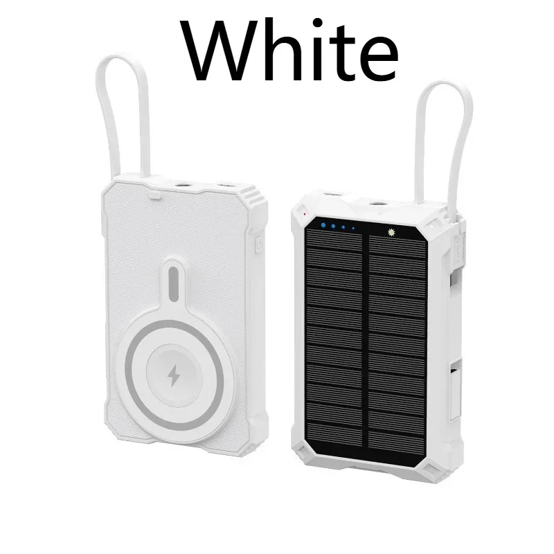 Magnetic Wireless Charger 10000mAh Solar Power Bank 22.5W Fast Charging for Airpods IWatch for IPhone16 with Light Spare Battery