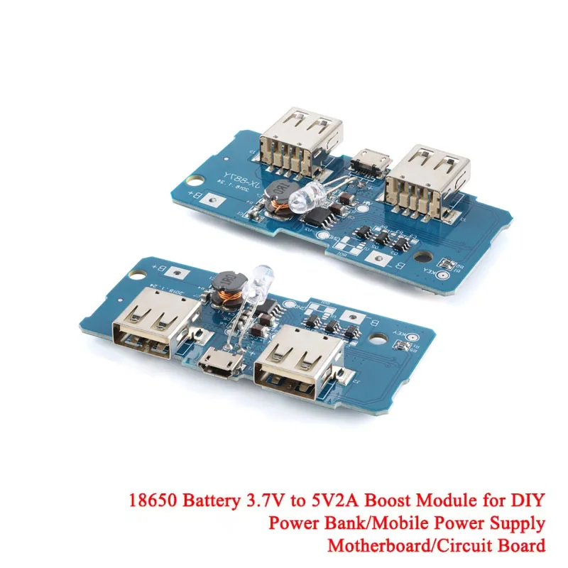 3 USB 3V to 5V 2A 1A Mobile Power Bank Charger Controller Module Step Up Boost Power Module Lithium Battery Charging Board LED