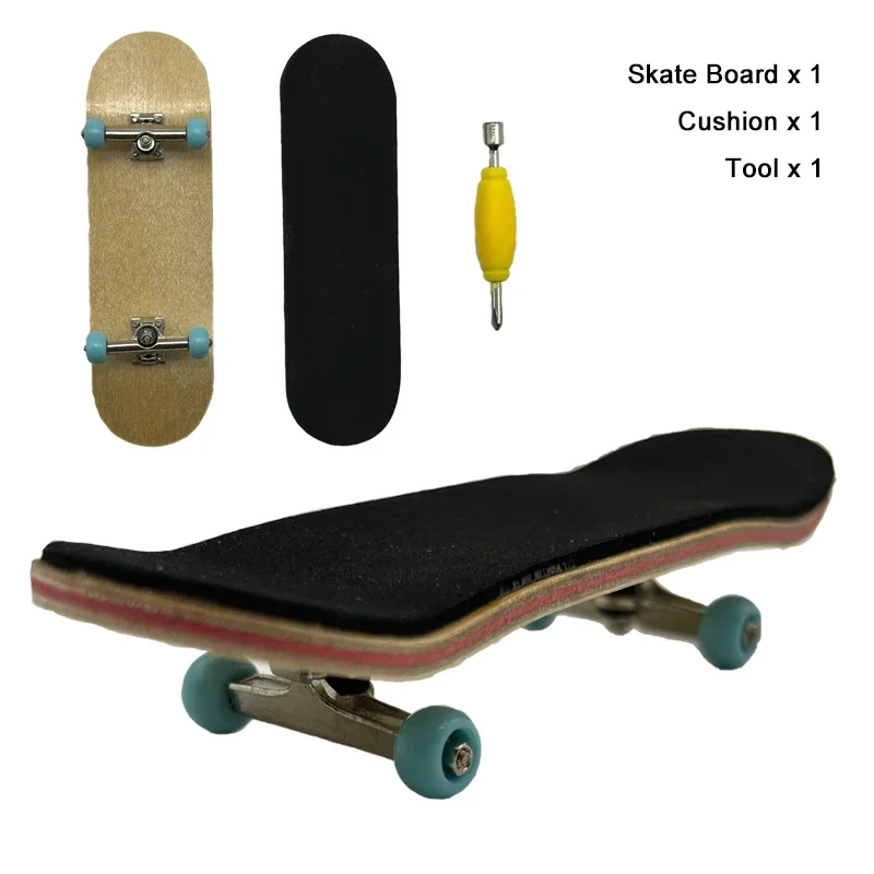 DIY Mini Finger Skateboard Set Wooden Fingertip Toy With Bearing Wheels Portable Desktop Stress Relief Gift for Youth