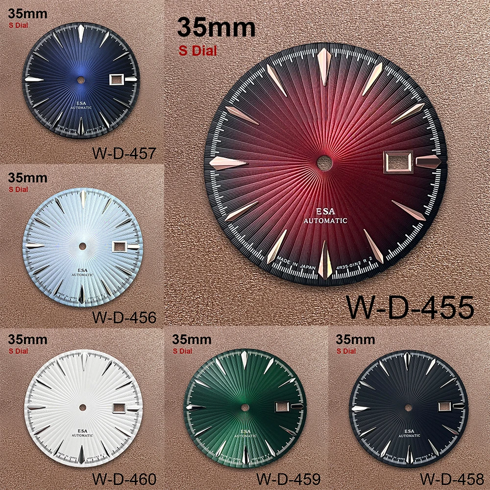 

35mm S Logo Cocktail Dial Suitable For NH35 Japan Movement High-Quality Red Gradient Dial Watch Modification Accessories