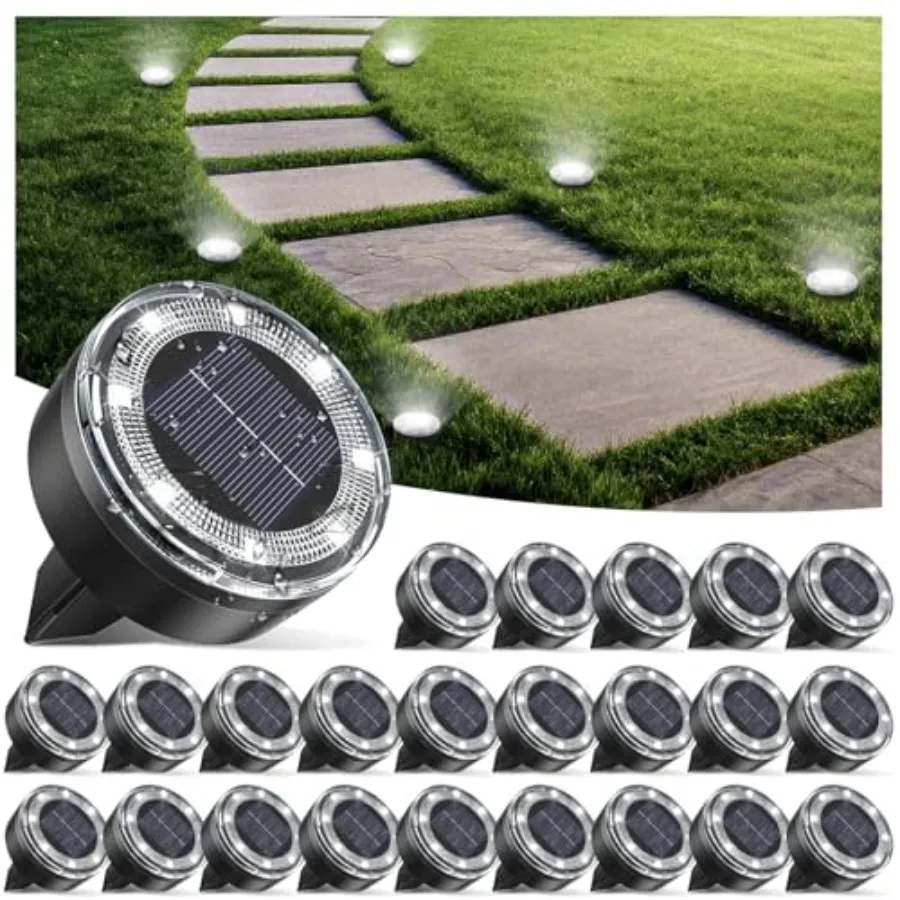 

Миниатюрные солнечные садовые светильники, 24 шт., уличные водонепроницаемые светодиодные ландшафтные светильники для дорожек и сада
