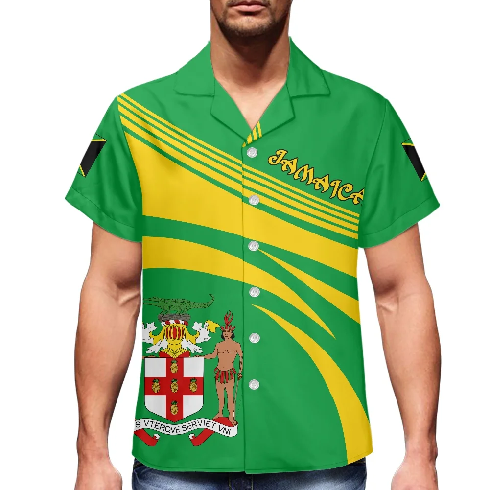 

Jamaica Design Print Travel Shirt Plus Size XXS-5XL 2022 Fashion Casual Men's Clothing Summer Short Sleeve Lapel Cuban Shirt