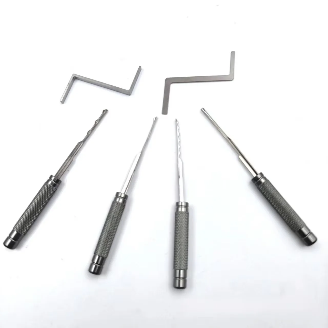 Kaba 6Pcs Crescent Quick‑Rake Set, Civil Stainless Steel Lock Repair Tool Kit for Professional Locksmiths