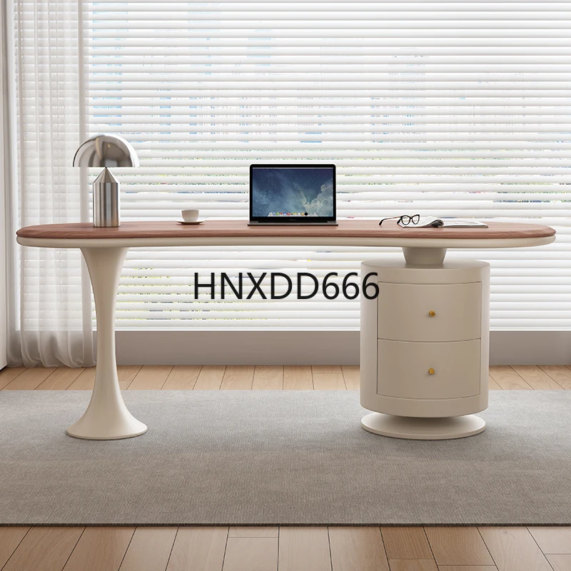 Escritorio de computadora de estudio en casa de oficina de madera maciza integrado