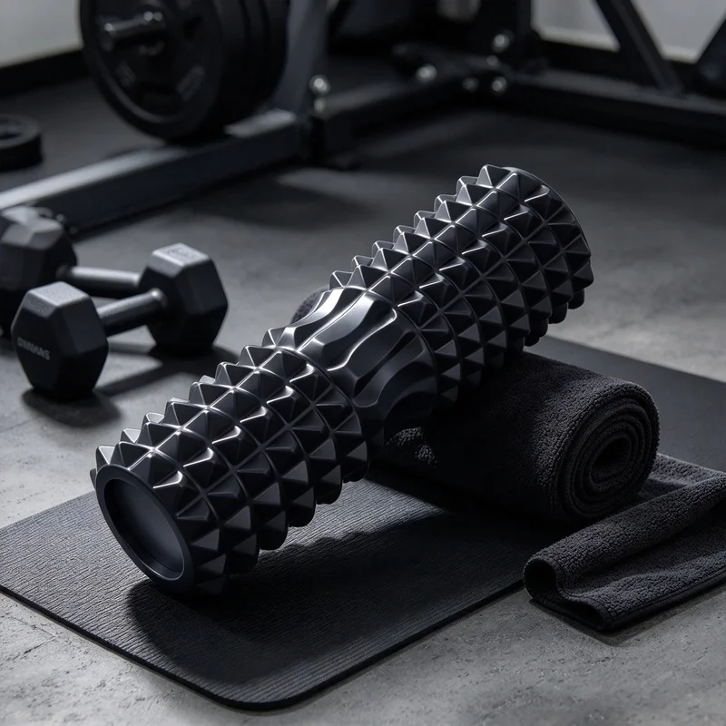Textured 45cm Foam Roller with Yoga Block Set, Deep Tissue Massage Tool for Pilates, Yoga & Home Exercise