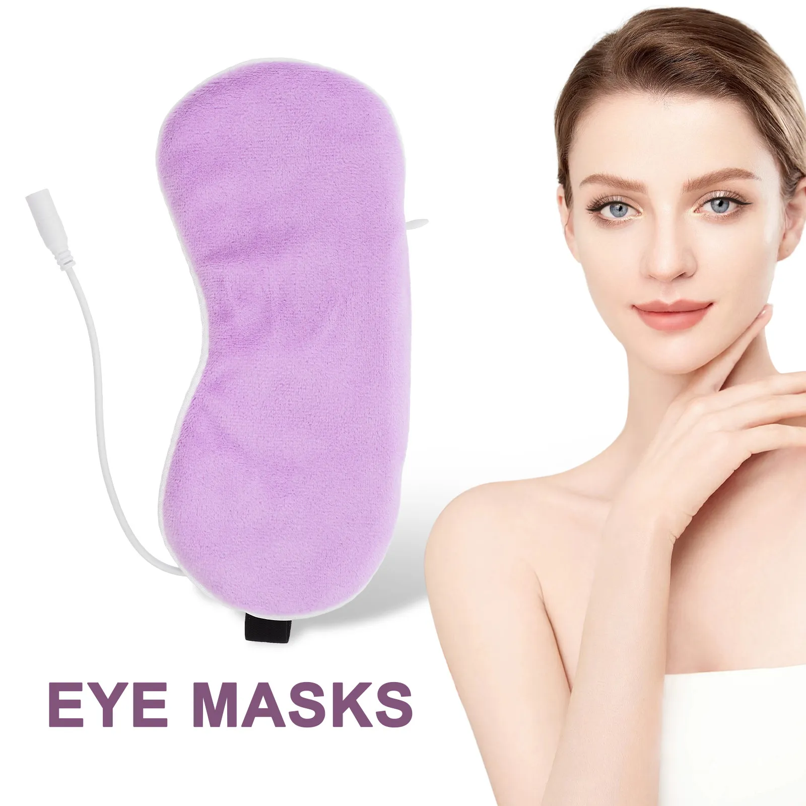 1Set USB Heated Eye Mask 3D Contour Warm Compress Sleep Mask for Dry Eyes Reusable Eye Cover Relaxation Travel