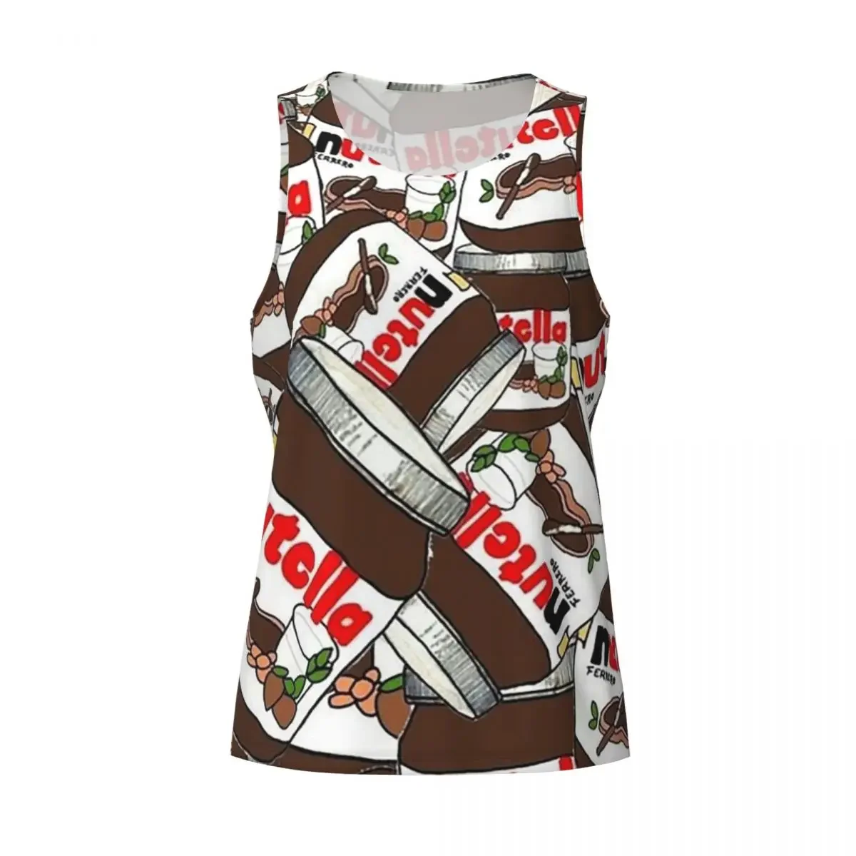 Quick Dry Jar Of Nutella Chocolate Gym Tank Muscle Sleeveless Shirt Bodybuilding Breathable Vest