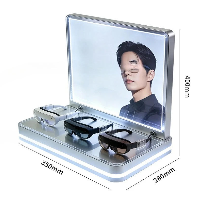 Smart glasses display stand AR interactive experience Lighting rendering L-shaped smart display stand