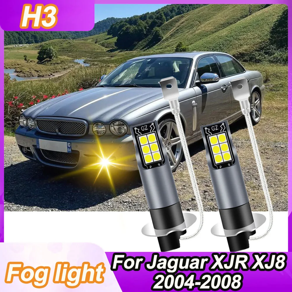 

For Jaguar XJR XJ8 2004 2005 2006 2007 2008 2pcs H3 LED Fog Light Bulb Conversion Kit 3000K Yellow Replacement Bulbs