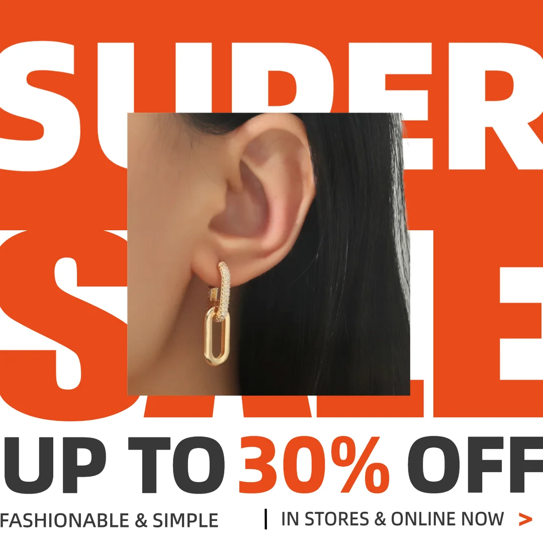 Gold earrings simple and exquisite gold-plated round pin square chain stud earrings.Lightweight,low-allergenic,minimalist design
