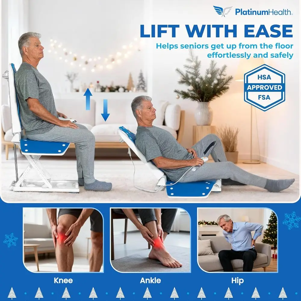 كرسي رفع الطاقة Phoenix المصنوع من أمريكان: مساعدة سهلة من الأرض إلى الوقوف مع التحكم في الضغط على زر الضغط