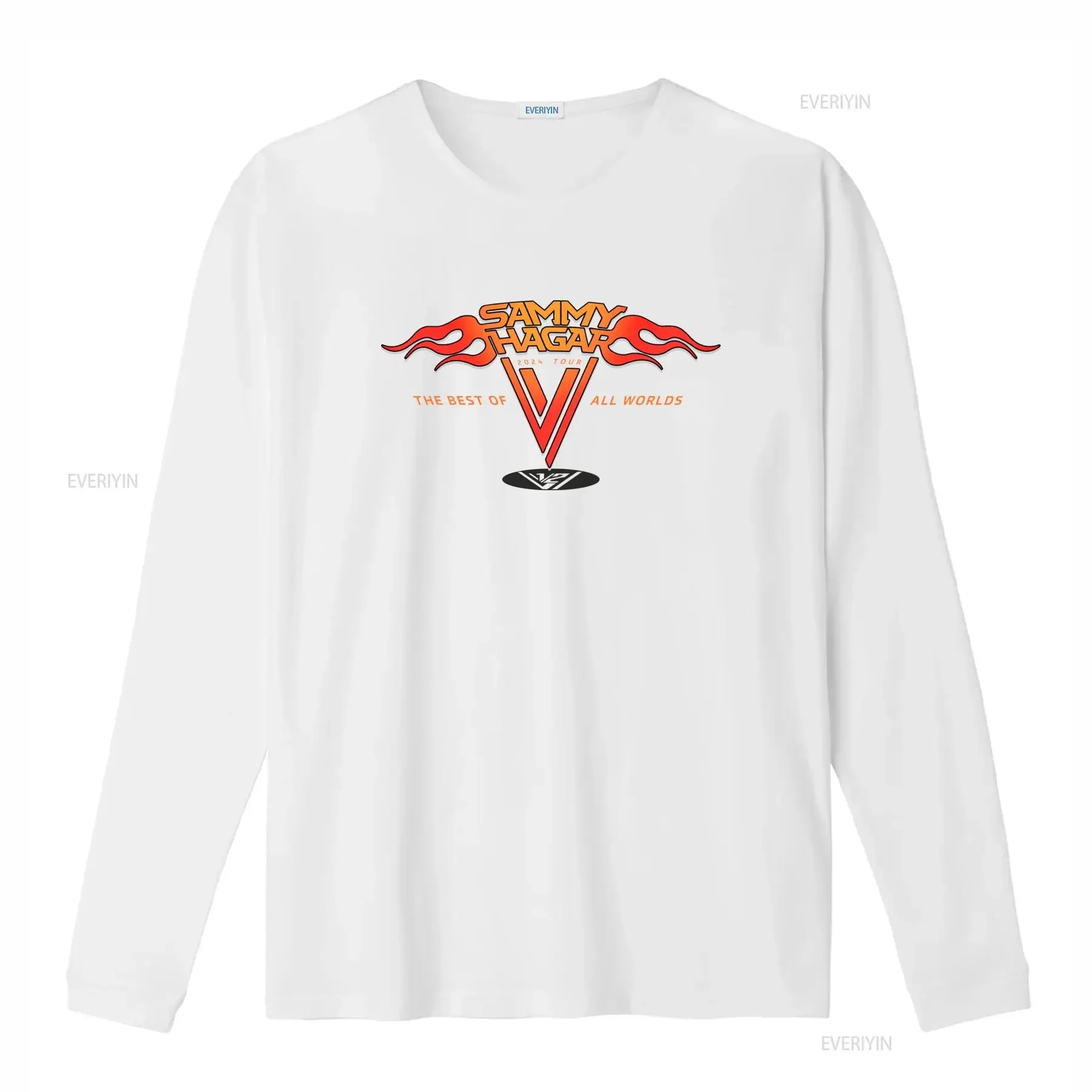 Sammy Hagar 2024 The Best Of All Worlds Tour T Shirt Fashion Flame Design vintage Washed Stretched Top For Everyday Wear Soft