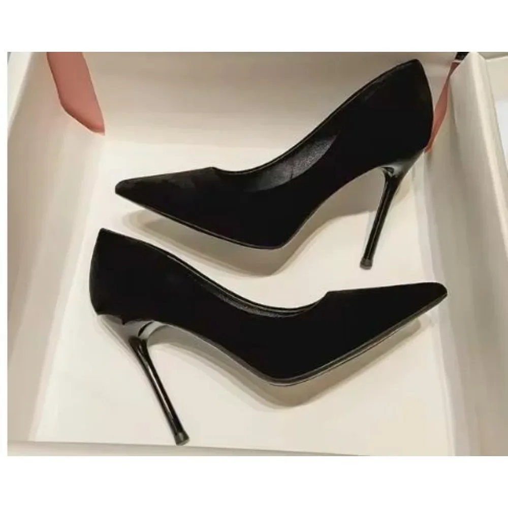 

Zapatos de tacón alto para mujer, calzado de charol con punta estrecha, Sexy, para boda, Elegant women's high heels size 34-43