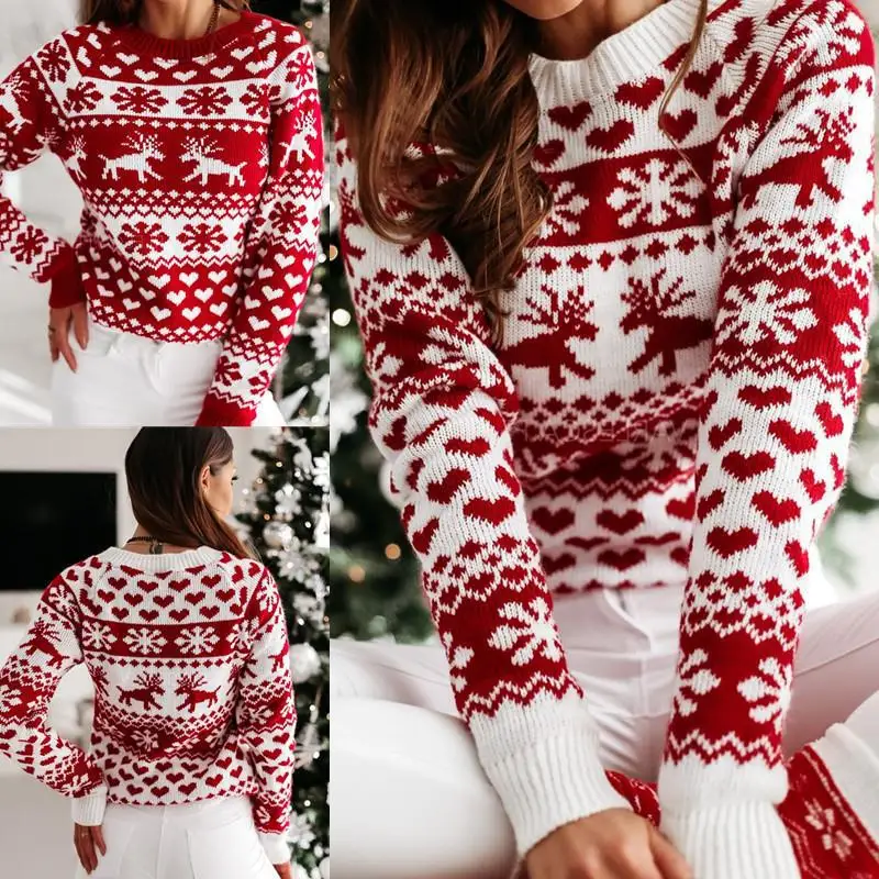 

Wi Cisas Deer Long Sve вязаный свитер женский модный универсальный осенне-зимний новое поступление китайский производитель