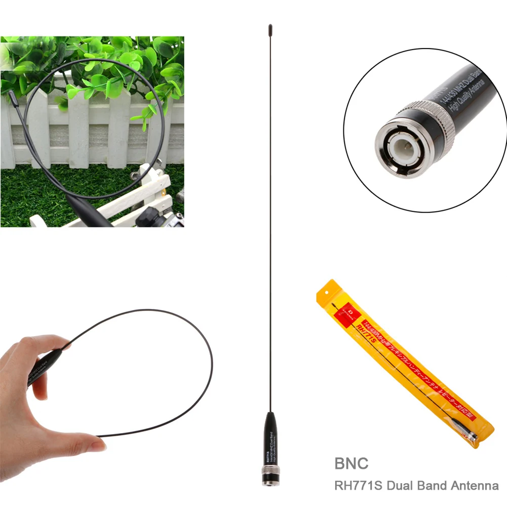 Handheld Radio Antenna RH771S VHF/UHF Antenna Ultra-thin 144/430MHz for Icom IC-V8 IC-V80 Radio for Kenwood TK100