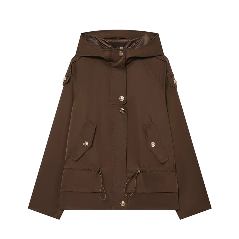 Women's New Jackets Autumn 2026 New Chic Loose Women's Hooded Warm Youth Jackets Blouse Fall Chic Street Casual Outerwear Coats
