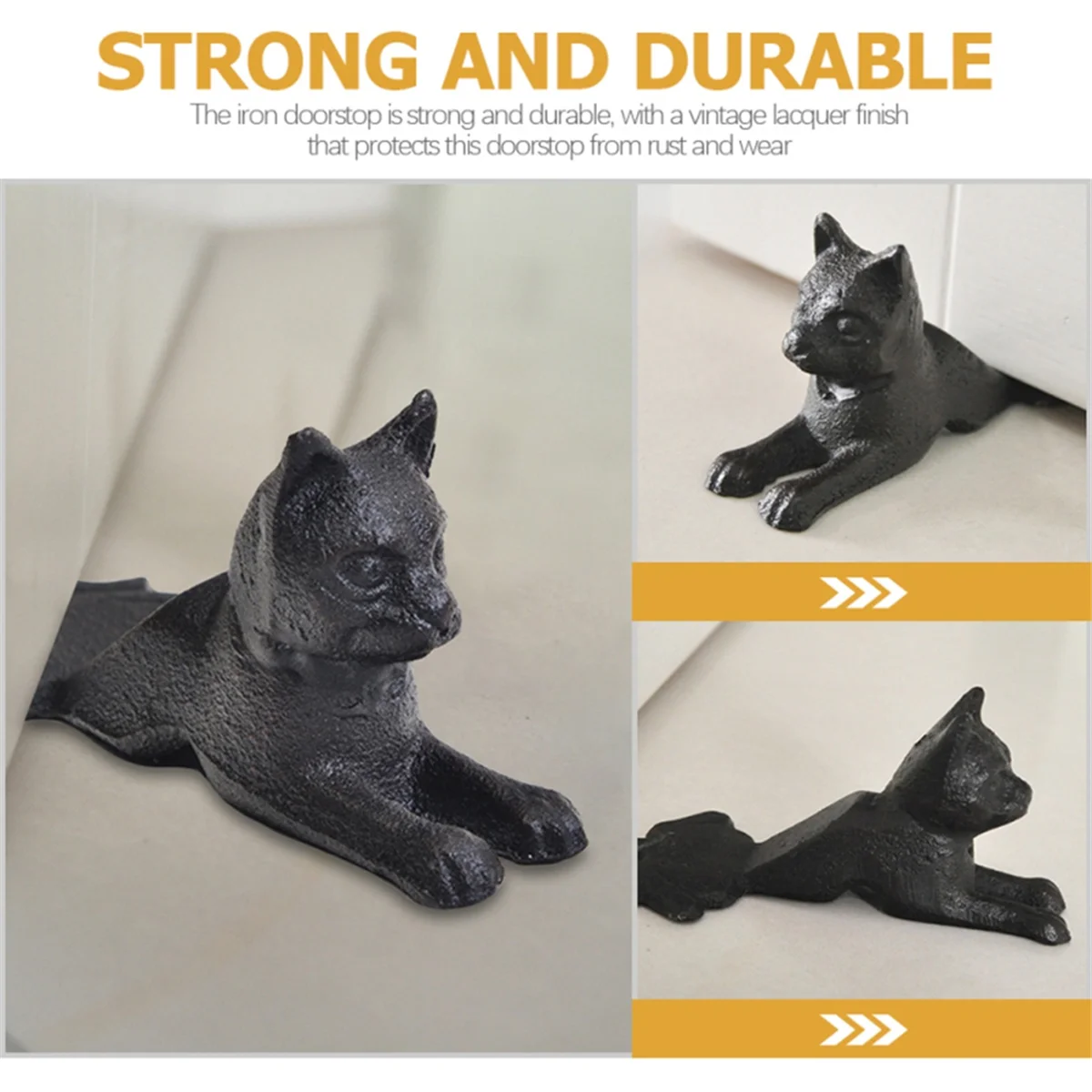 New Cast Iron Cat Door Stop Vintage Decor Design Stooper Floor Stopper Decorate Windproof