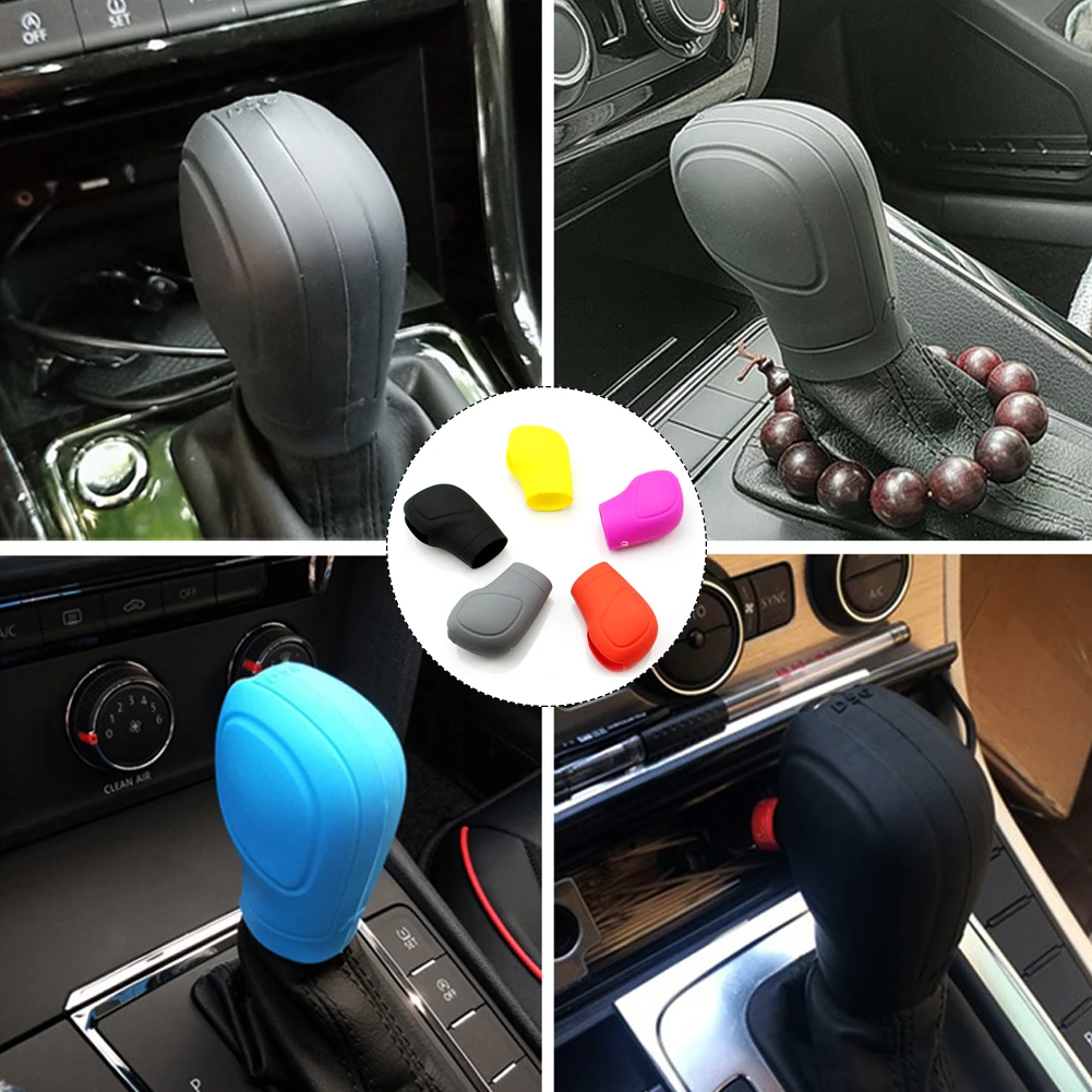 Car Silicone Automatic Gear Shift Knob Cover Antislip Shifter Knob Univeral Fit Shifter Handle Non-combustible Material