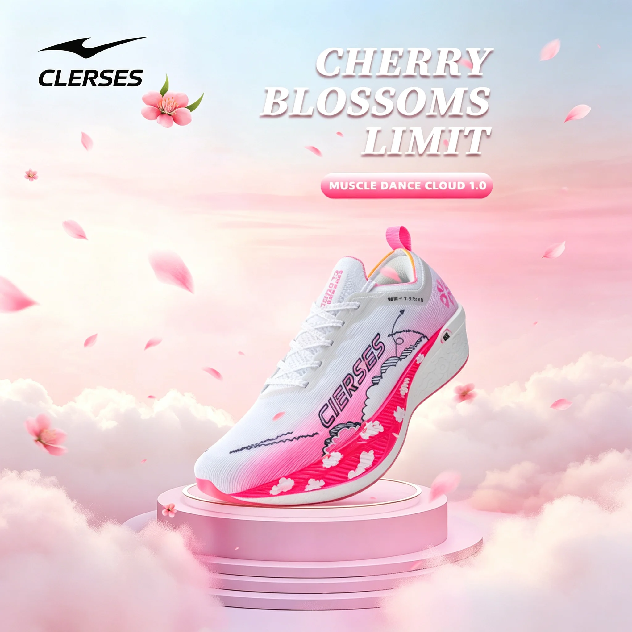 CLERSES Low-top Marathon Running Shoes Full-Length Carbon Plate Lightweight Cushioning  Anti-Slip Unisex 2421-V2