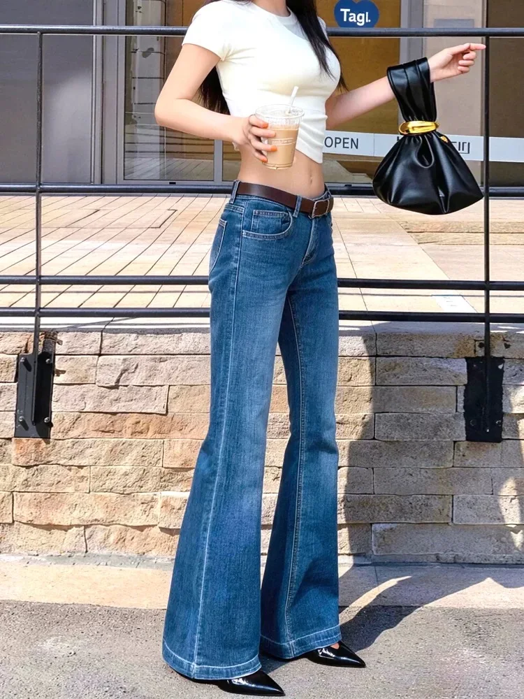 American Retro Low Waist Bell Bottoms Autumn 2026 New Style Not Legging Spicy Girl Versatile Hong Kong Style Student Long Pants