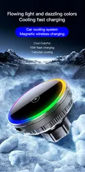 15W Fast Car Wireless Charger with Magnetic Charging Hands-Free Magnetic Phone Charger Holder for iPhone 12-17 Series Pro Max