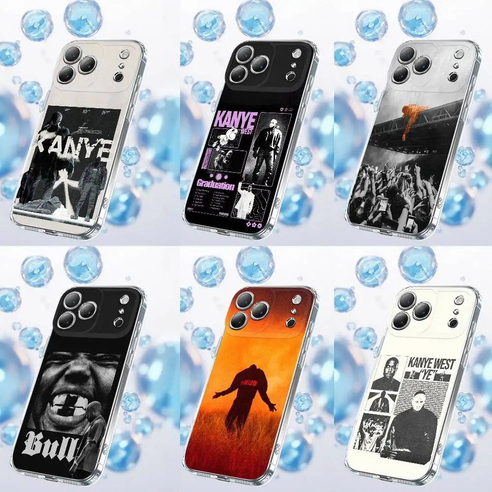 حافظة هاتف K-Kanye West Bully لهاتف iPhone 17,16,15,14,13,12,11 Plus, Pro,Max, Plus,E,Air,غطاء شفاف صغير
