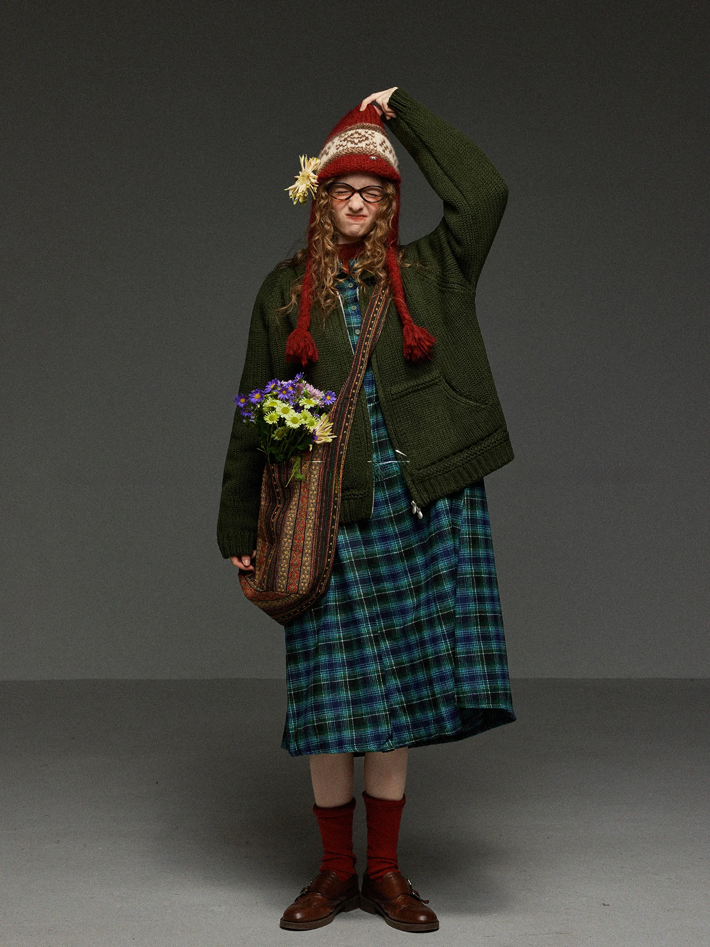 

TNIT Retro Collar Double Zipper Sweater Jaet Women's Loose Fit Long Sve Pure Color Commute Sle Winter Collection