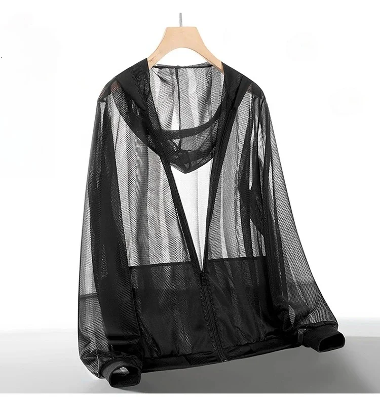 Herren Ultraleichte Sportbekleidung mit Kapuze, atmungsaktive Freizeitjacken für Herren, Sommer UPF 50+ UV-Sonnenschutz Hautjacken – Detail 5