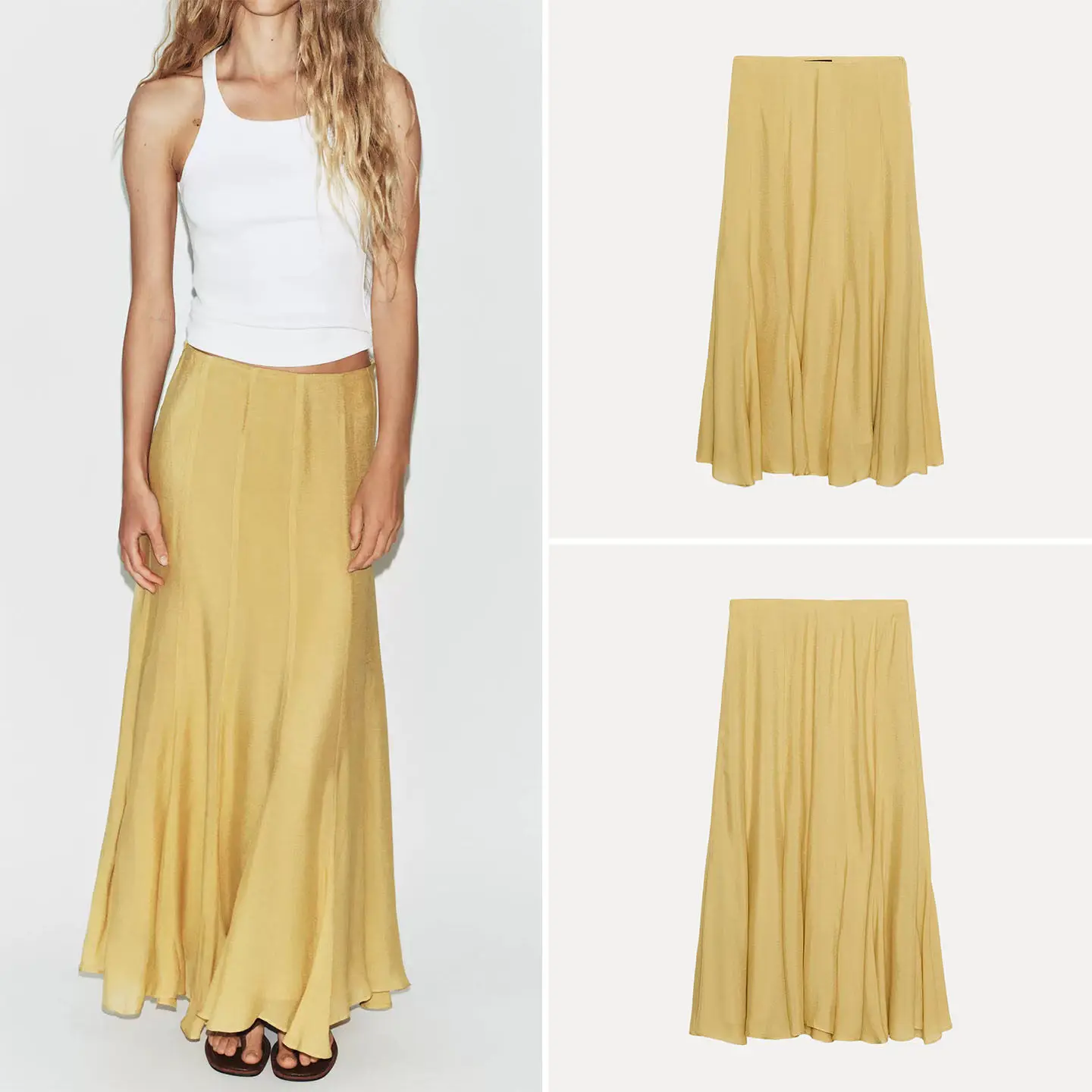 

Women's Slim Fit Casual Color Long Skirt Versatile mid Waist A-Line Skirt for Summer 2026 Fashion Ladies' Premium Skirts
