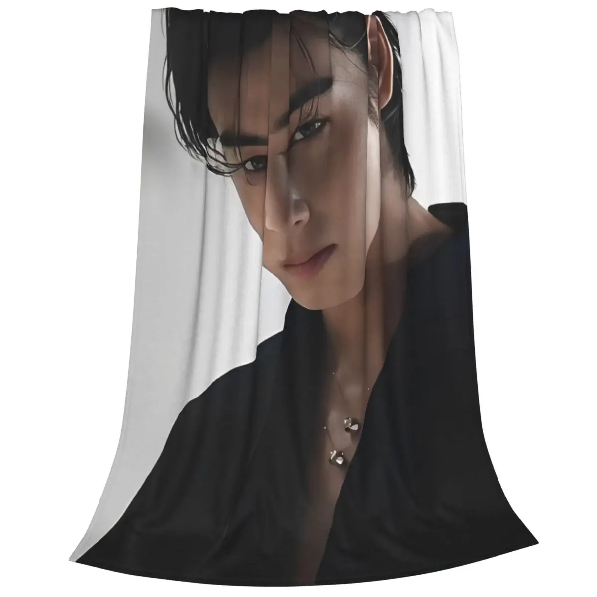 KPOP Cha EunWoo coperte decorazione di flanella coperta da tiro Super calda multifunzione per biancheria da letto trapunta sottile in peluche per