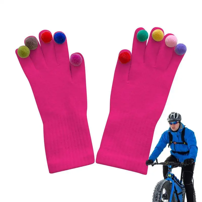 Winter Gloves For Women Colorful Cold Weather Mittens Winter Biking Gloves Thermal Mittens Fashionable Women Winter Glove For