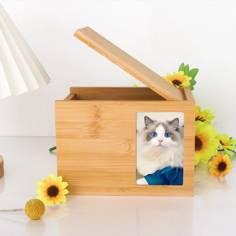 

Handmade Wooden Box Pet Urns - Unique Bamboo Wood Coffin for Cats, Dogs, and Small Animals -Eternal Remembrance