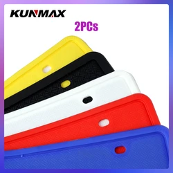 2PCs American Silicone License Plate Frame Front Back License Plate Holder with Mounting Weather Proof Multi Color