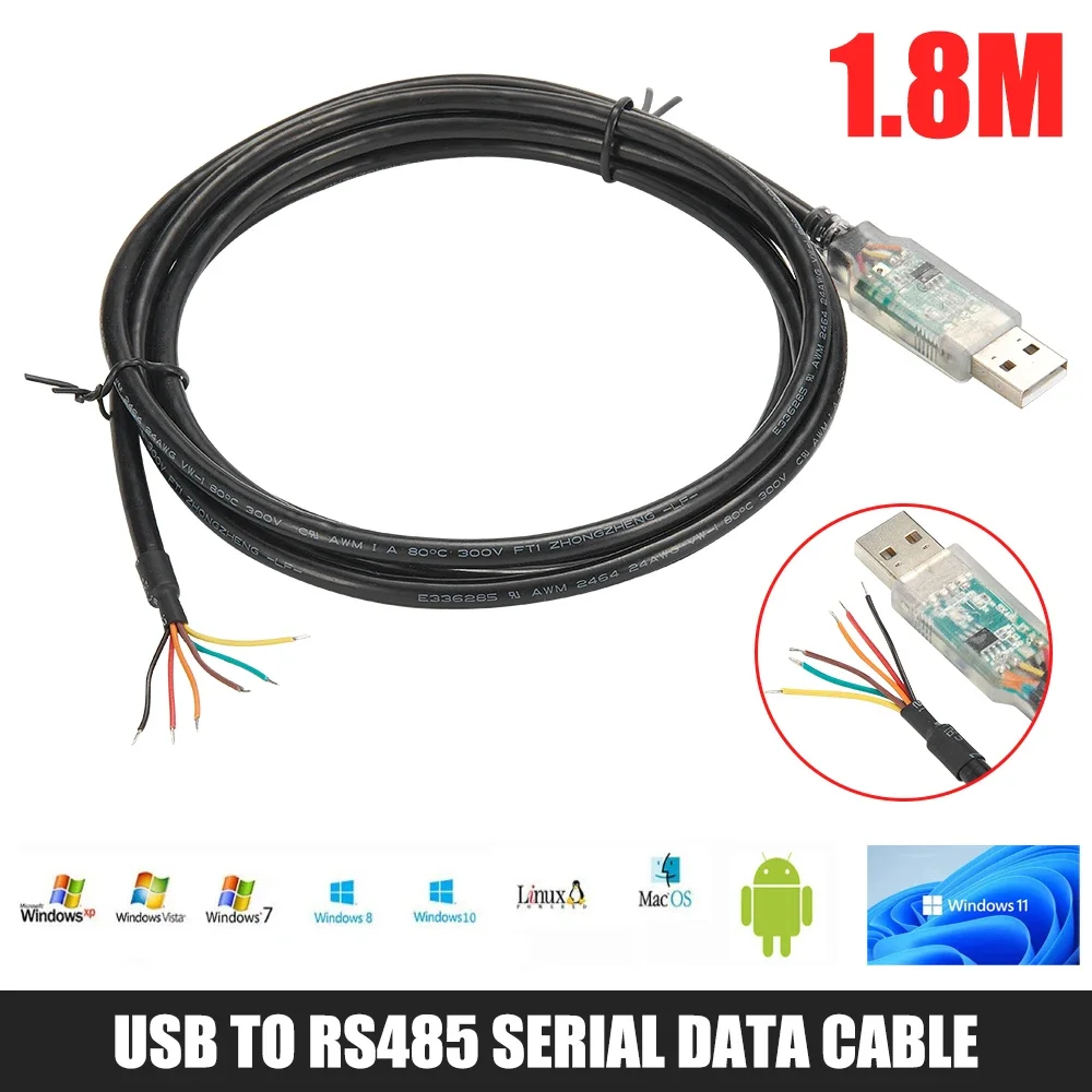 New FTDI Chip usb to RS485 RS233 Cable with TX/RX LEDs 6ft to wire end adapter USB-RS485-WE rs485 adapter cable with driver