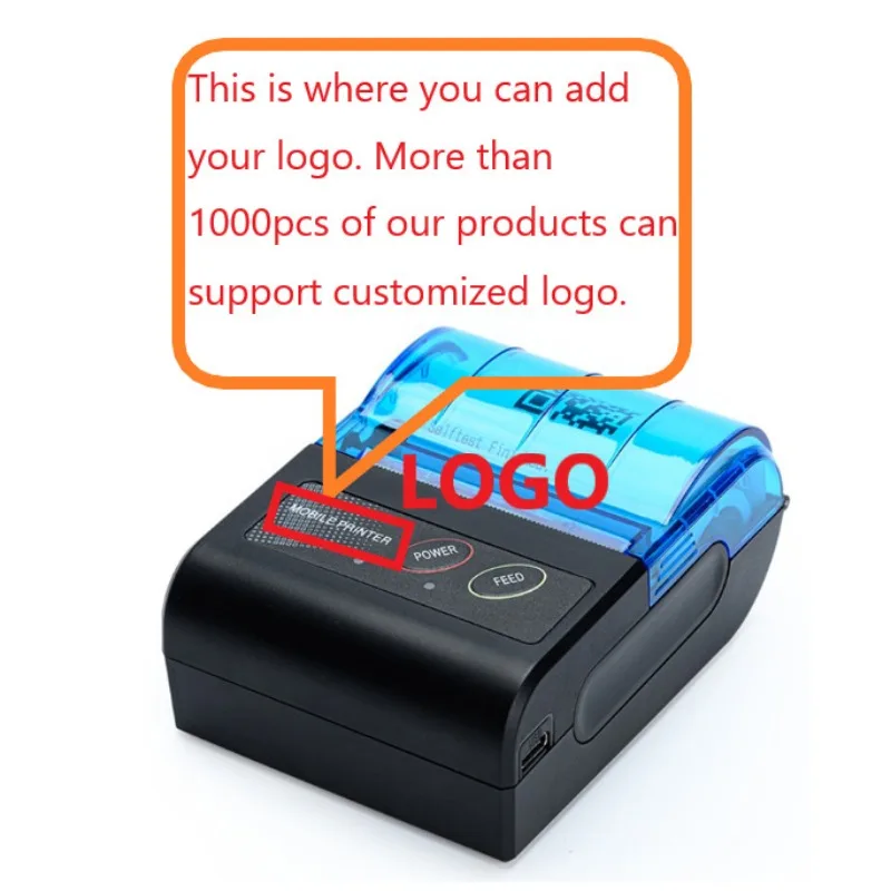 طابعة حرارية 58 ملم سوبر ماركت محمولة بلوتوث إيصالات أمين الصندوق المحمول آلة فردية محمولة #3