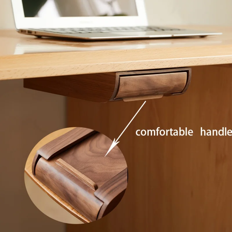 

Скрытый органайзер под ящиком стола — выдвижной держатель для карандашей из орехового дерева, без установки сверления для офиса/школы/дома