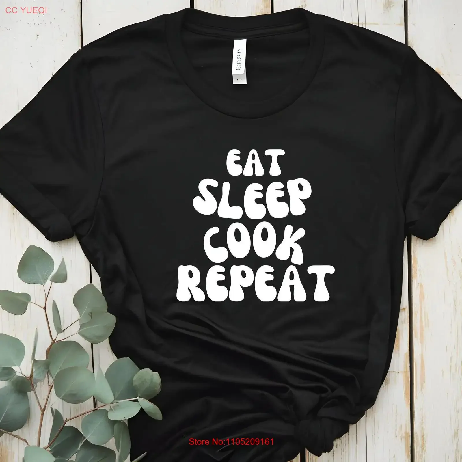 

Футболка Eat Sleep Cook RepeaT, одежда для приготовления пищи, одежда Foodie, кулинарный топ, специальные потребности, мама, рутина, винтажная стираная, удобная