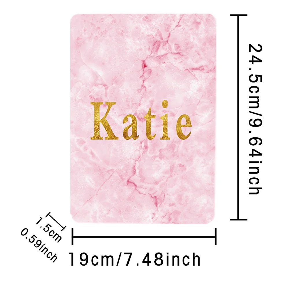Pink Marble Print Tablet Sleeve With Custom Monogram Name For iPad 2/3/4 Adjustable Kickstand Anti-Drop Flip Cover