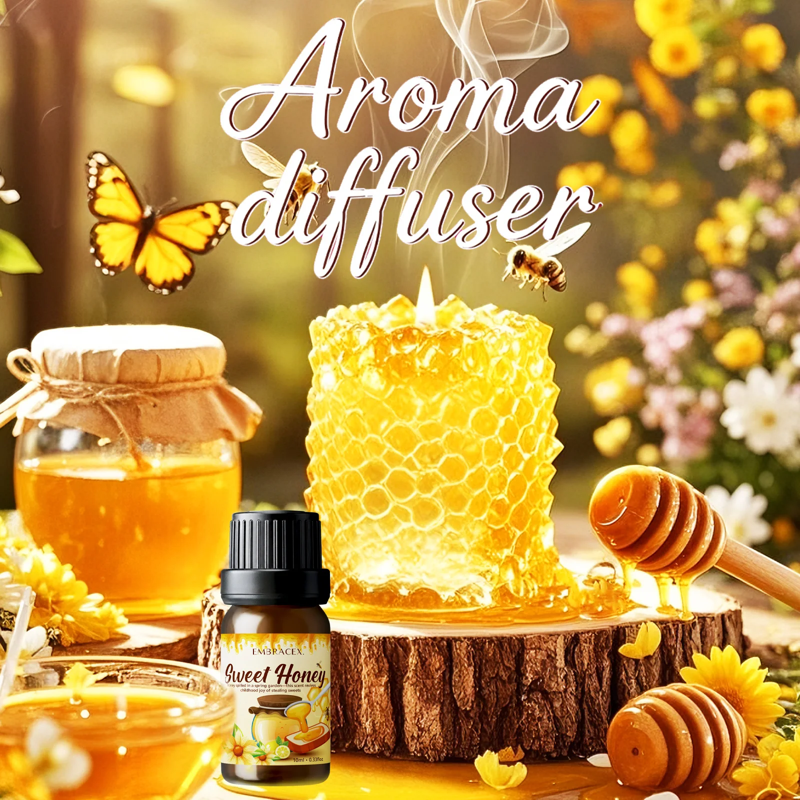 10ml Honey Fragrance Oil Air Freshening Humidifier/Diffusers Oils Long-Lasting Fragrance DIY Candle Holiday Gifts