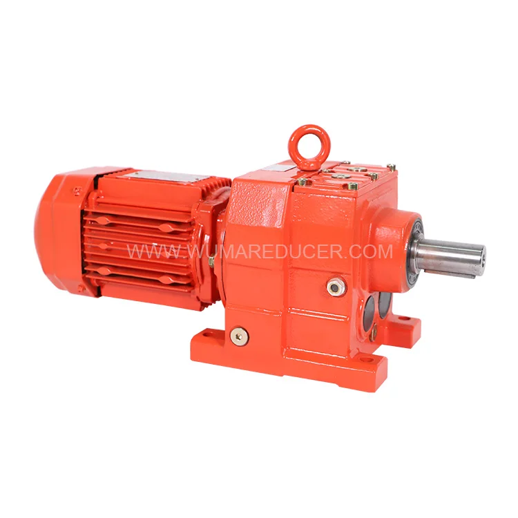 R Inline Helical Gearbox Stepper Motor Straight Shaft Iron Casting Housing Flange/Mounted ODM ISO9001 Certified Industrial