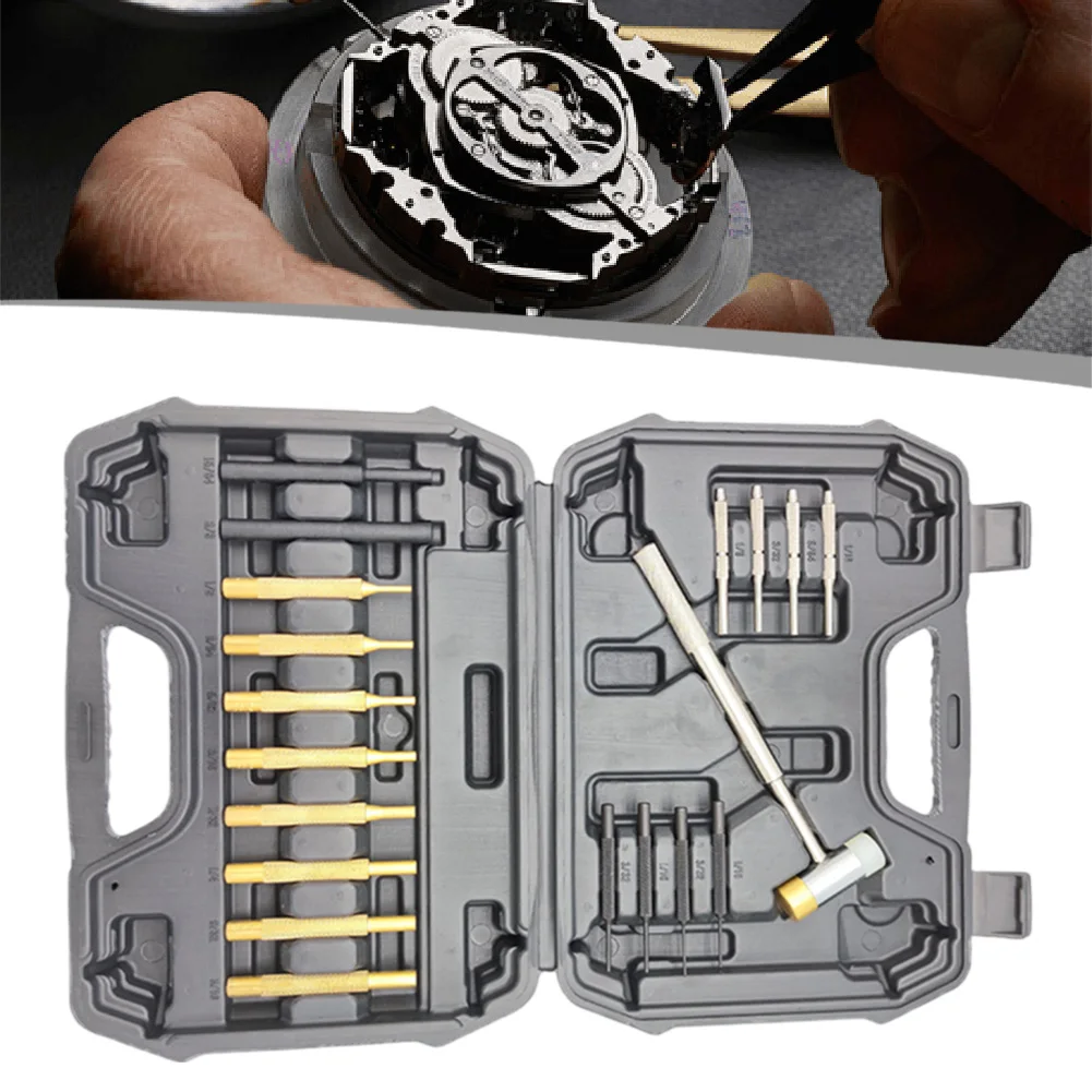 9.2 X 5.9 X 1.8 Inches Roll Pin Punch Set Complete Punch Set For Hobbyists Tools Durability Design Flat Pin Punches