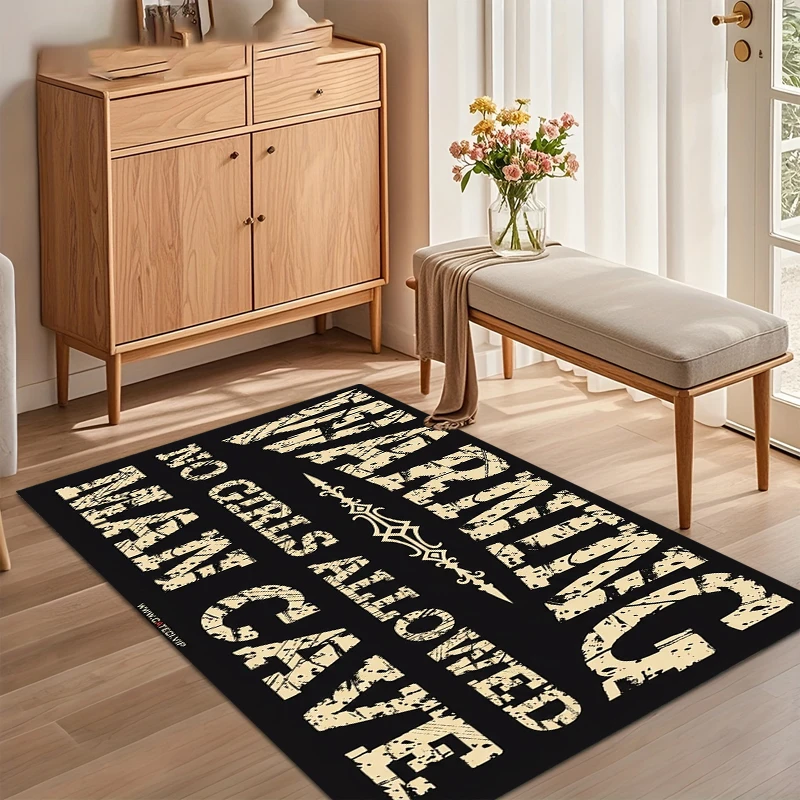 Bold Black Stylish Cozy Rug Featuring 