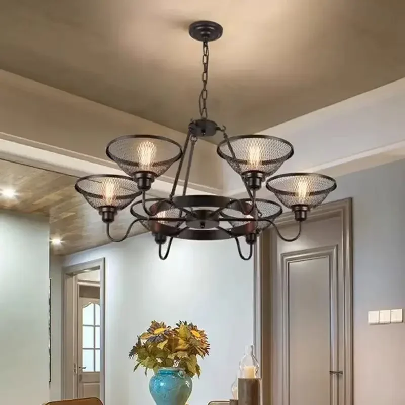 

Vintage Bar Theme Restaurant Iron Pendant in American Countryside Including Light Bulbs ST64 Bulb