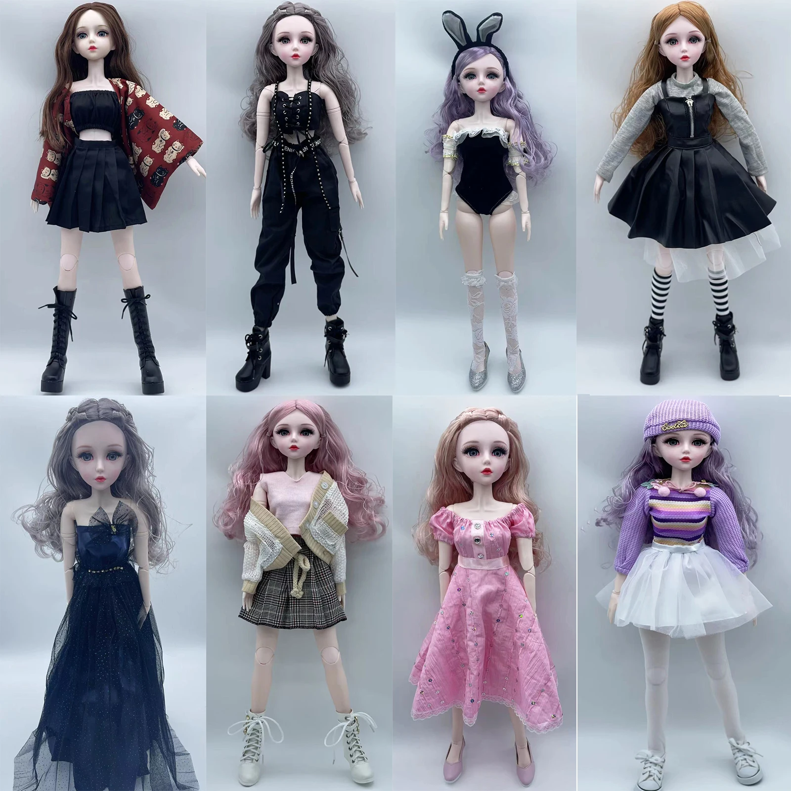 New Fashion 1/3 BJD Doll 60cm Doll Whole Doll and Clothing Set Multi Joint Movable Doll Girl Toy Children's Toy Festival Gift