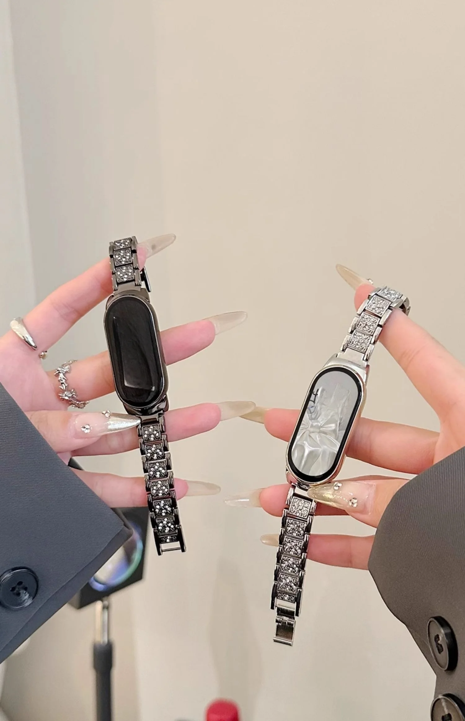 

Full diamond metal strap suitable Xiaomi Band 8Pro/9Pro，For Mi band 3/4/5/6/7，8/8NFC/9/9NFC/10/10NFC，For Redmi Watch5/4