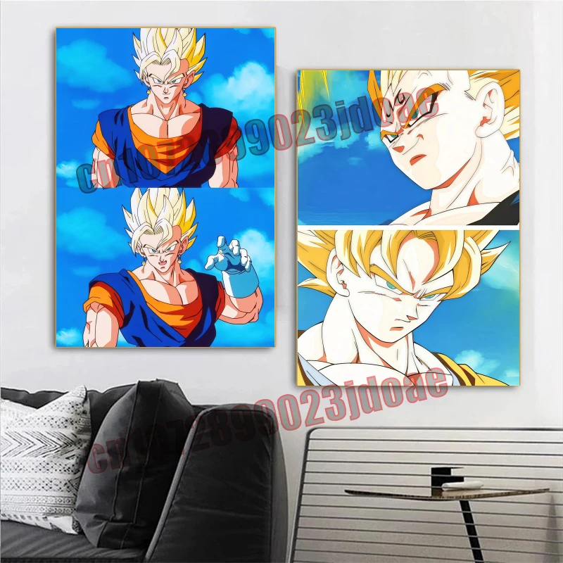 Аниме Dragon Ball Goku Vegeta Kakarot персонаж сращивание плакат HD качественная печать красочный холст художественное украшение лучший подарок
