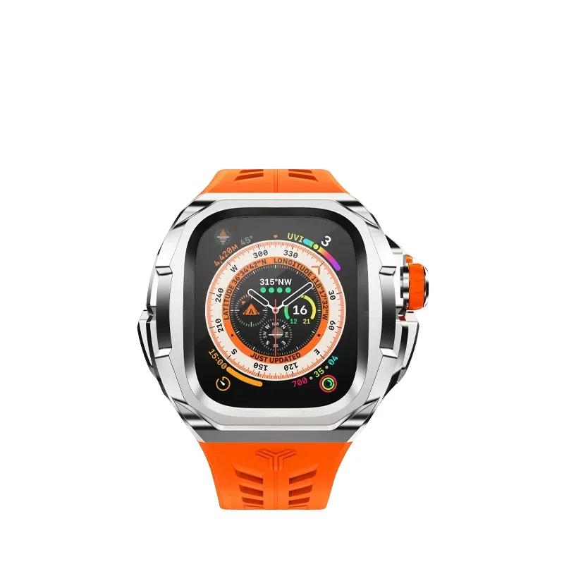 Integrated Metal Modification Suitable for Apple Watch Ultra2 Quick Release Watch with S9 Case 49