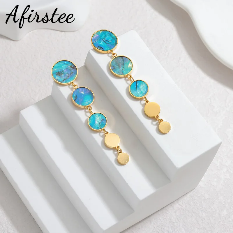 

Afirstee 4 Colors Geometric Round Long Tassel Women Earrings Fantastic Banquet Jewelry For Girls Beautiful Studs