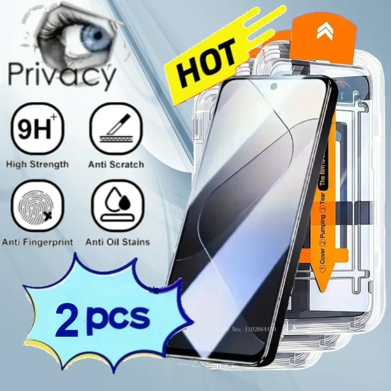 

2Pcs Privacy Tempered Glass Anti-Spy Screen Protector for IPhone 13 15 14 16 12 11 Pro Max 17 Pro Easy Tool Protector Glass