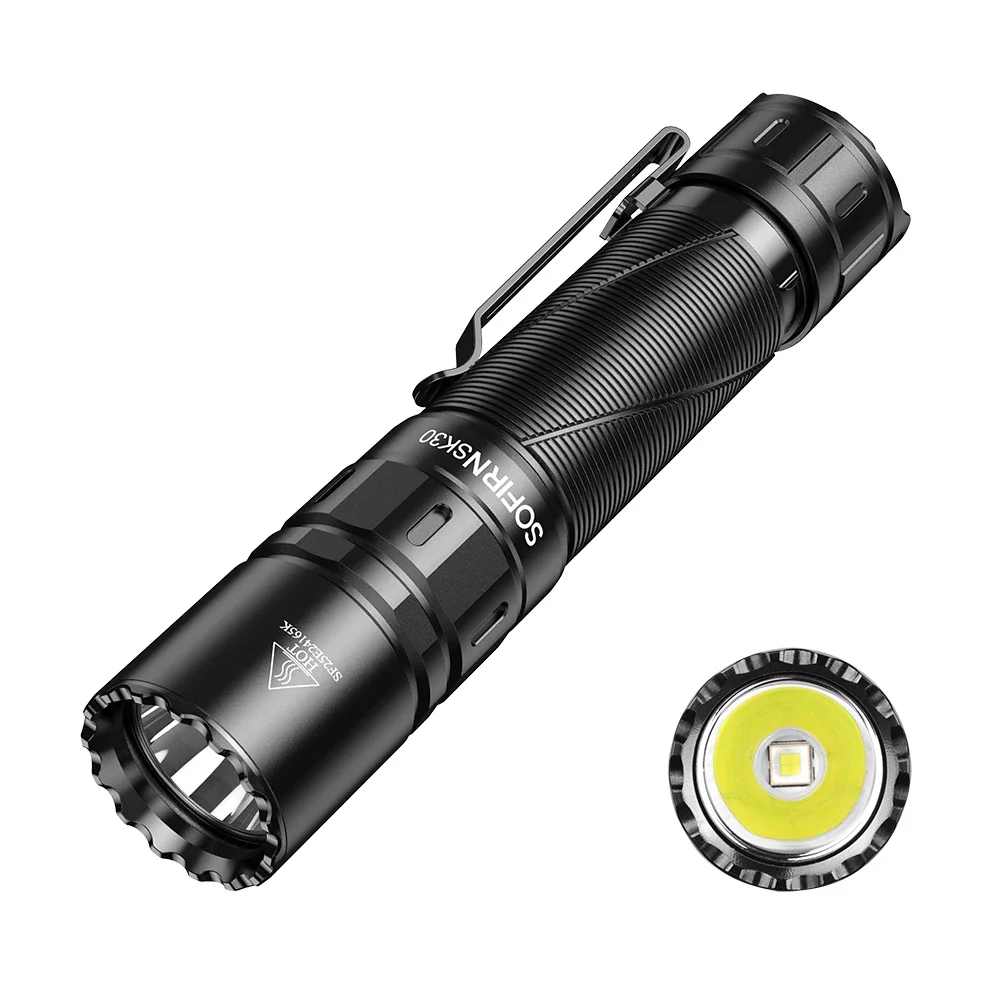 SOFIRN SK30 2800LM SFT70 Tactical Flashlight 6000K LED Light 21700 USB C Rechargeable Double Switch Torch Light